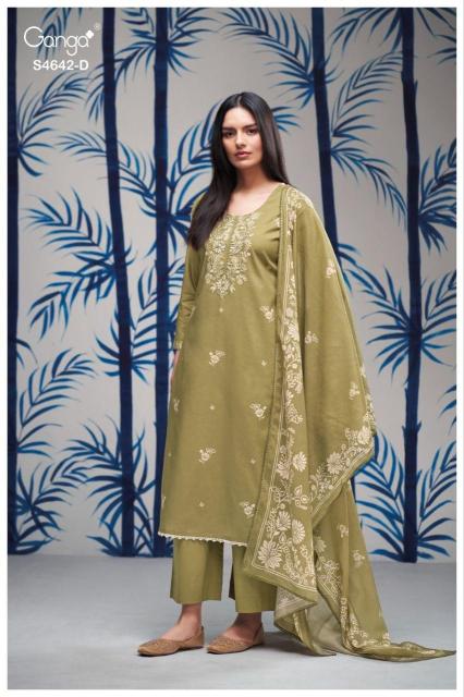 Ganga hirael 4642 dress material wholesaler in panchkuva ahmedabad